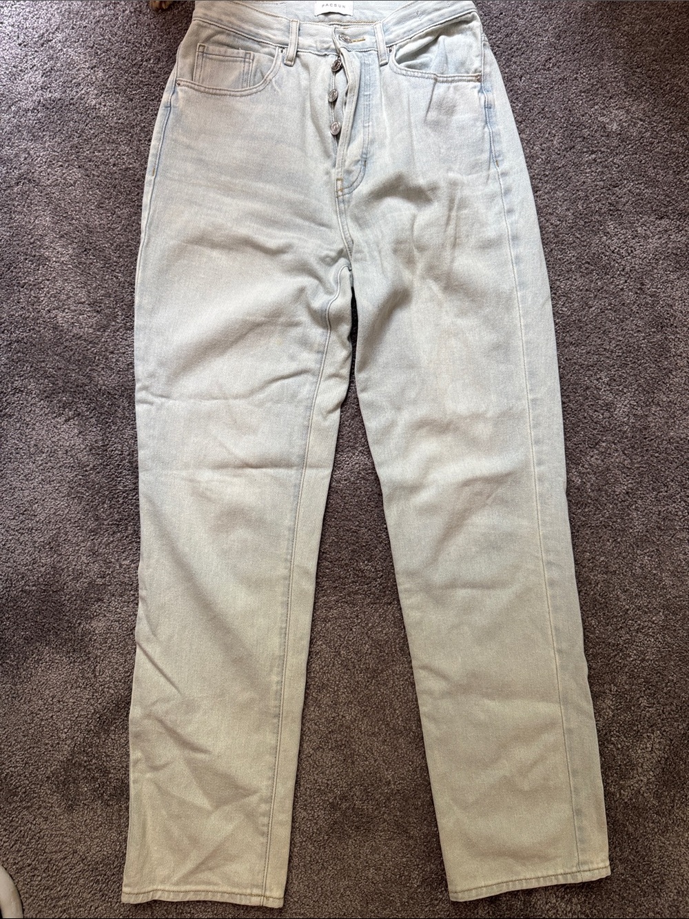 Women’s Pac Sun “Dad Jean”Light Wash High-Rise Button-Fly Jeans Sz 26 inseam 30”